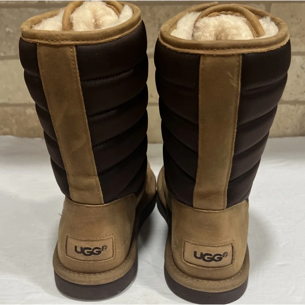 UGG 1013292 Zaire Chestnut Nubuck Nylon Waterproof Front Zip Boots Chestnut 7